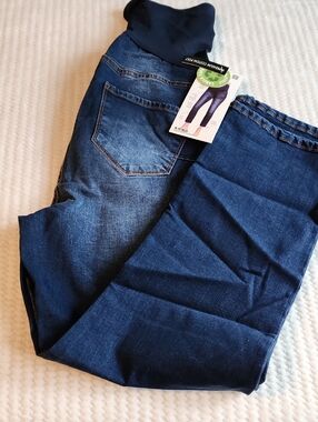 S.O.N.G  Dark Blue Denim Maternity Premium Cotton Poly Pants